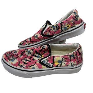 Vans Graffiti Pink Classic slip on Floral US Women 6 Men 4.5 500714